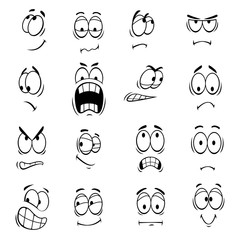 Fototapeta premium Human cartoon eyes emoticons symbols
