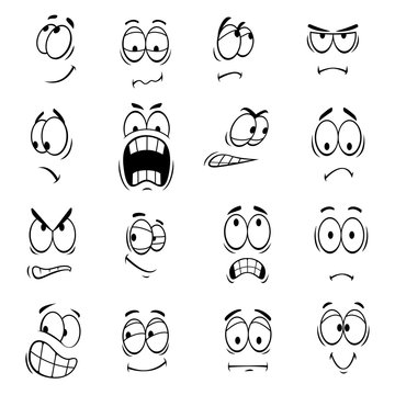 Human cartoon eyes emoticons symbols