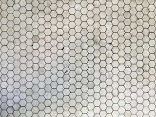 Hexagon tile floor on outdoor city landing