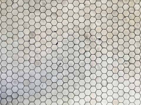 Hexagon Tile Floor On Outdoor City Landing
