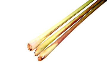 Prepared Lemongrass isolated on white background