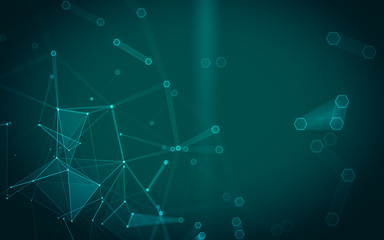 Abstract polygonal space low poly dark background, 3d rendering