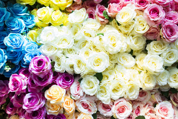 a lot of artificial flower in the market