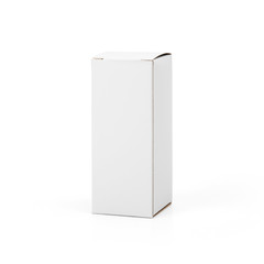 Blank White cardboard box isolated on white background. Packaging template mockup collection. With clipping Path included.