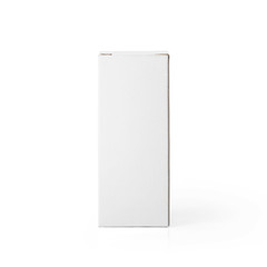 Blank White cardboard box front view isolated on white background. Packaging template mockup collection. With clipping Path included.