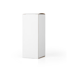 Blank White cardboard box isolated on white background. Packaging template mockup collection. With clipping Path included.