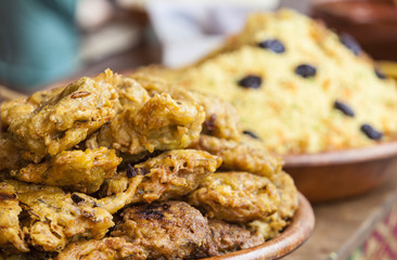 Vegetables fried rolls in batter also called Mshat Zahra