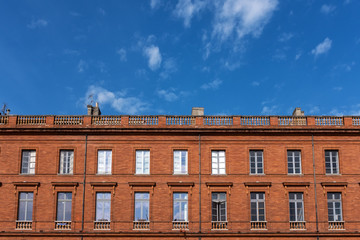 Fototapeta na wymiar Brick buildings in Toulouse, France. 