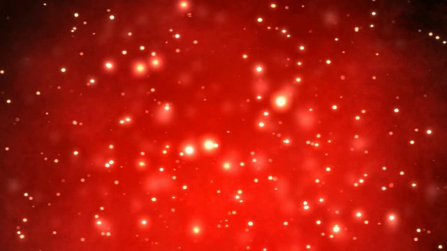 red glitter bokeh particle background - seamless video loop. 3D render