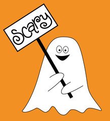Ghost with Scary Sign