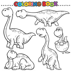 Cartoon Coloring Book -Dinosaurs
