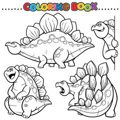 Cartoon Coloring Book -Dinosaurs