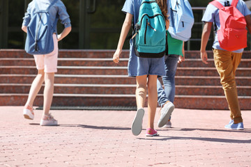 Cute kids going to school