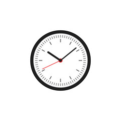 Clock icon flat design vector illustration