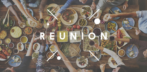 Reunion Reunite Return Welcome Cheerful Concept - obrazy, fototapety, plakaty