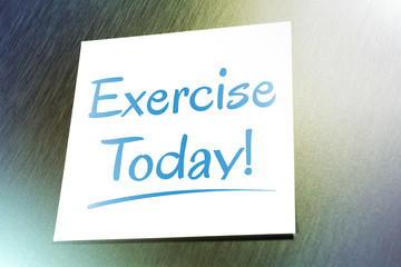 Exercise Reminder For Today On Paper Lying On Aluminium