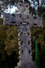 cement crucifix outside