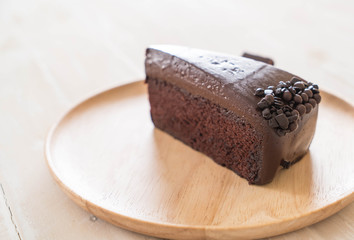 chocolate cake on wood
