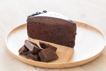 chocolate cake on wood