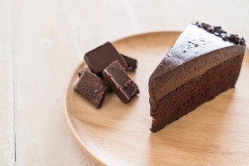 chocolate cake on wood