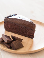 chocolate cake on wood