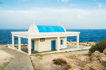 Fototapeta premium Church of Saint Thecla on the Mediterranean sea. Cyprus