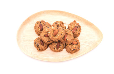 almond cookies on white