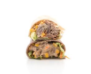 wrap salad roll with tuna corn salad