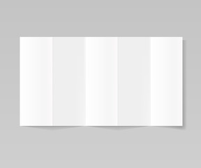 Folded realistic blank sheet of paper mockup
