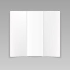 Folded realistic blank sheet of paper mockup