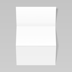 Folded realistic blank sheet of paper mockup