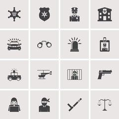 police icons set