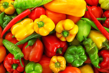 Fresh peppers background
