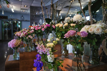 Beautiful flowers in shop