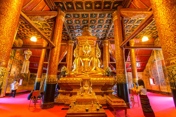 Buddha image in church of Wat Phumin, Nan, Thailand