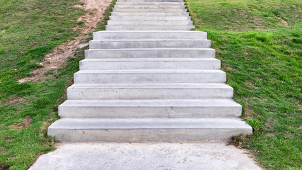 Walkway stairs mortar on grass
