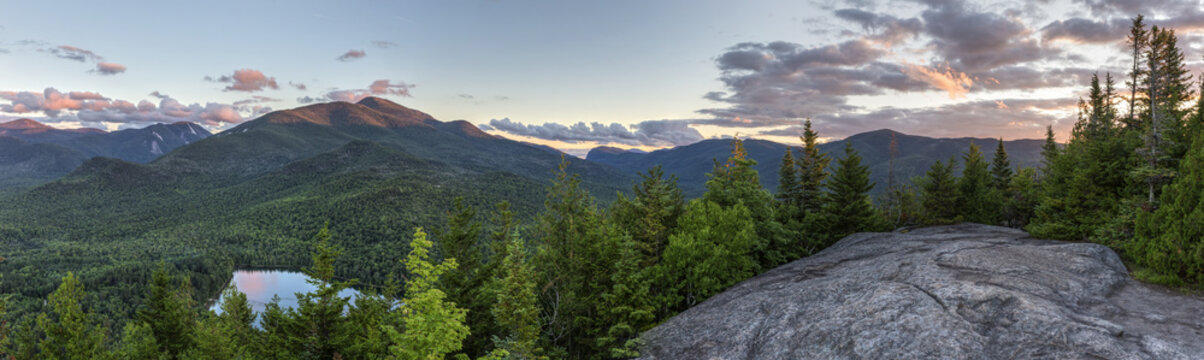 Fototapeta High Peaks Sunset Panorama from Mount Jo