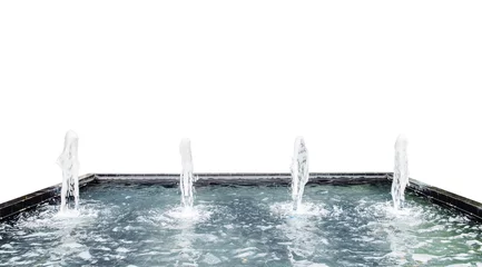 Papier Peint photo Fontaine Fountain water spout spray in luxury basin on white background