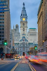 Poster Philadelphia's historic City Hall at dusk © sborisov