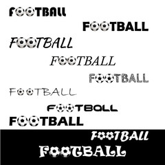 Football text for logo the team and the cup