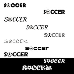 Soccer text for logo the team and the cup