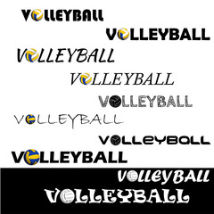 Volleyball text for logo the team and the cup
