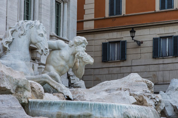 Detail of Trevi Fountain, Rome, Italy