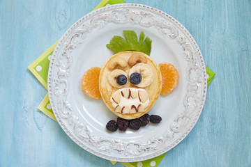 Grinning monkey funny Halloween pancake