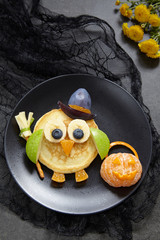 Owl pancakes for Halloween