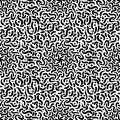 Black swirls on white, seamless pattern
