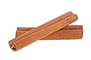 Cinnamon sticks isolated on white background