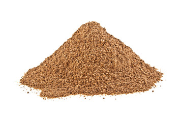 Heap of Cinnamon powder isolated on white background