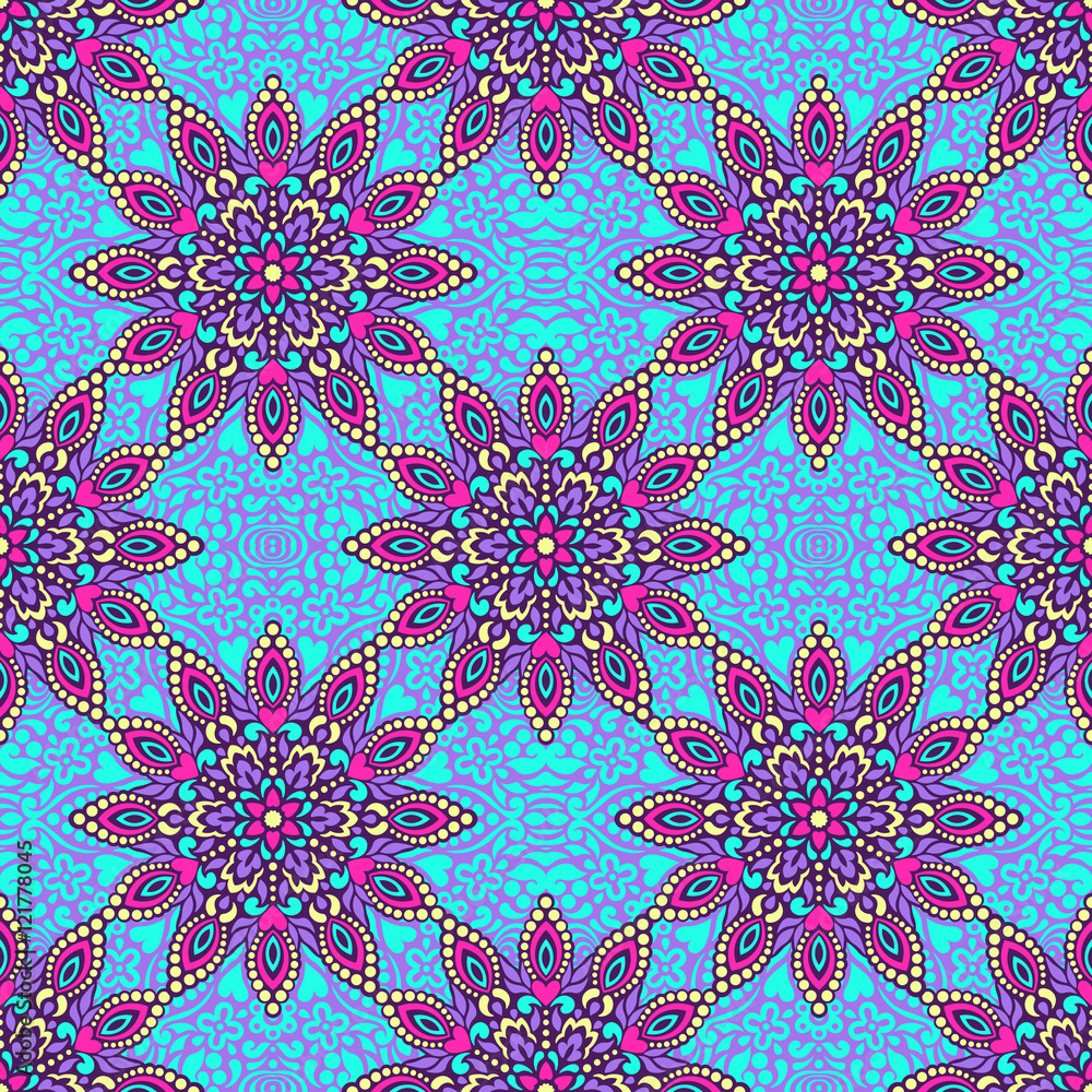 Poster seamless background with abstract ethnic pattern.