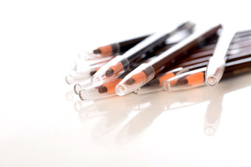 Eyebrow pencil on white background ,selective focus